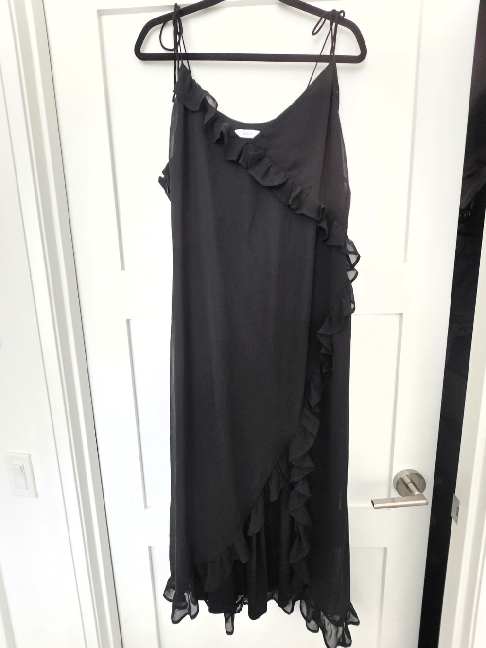 Black Ruffle Evening Dress